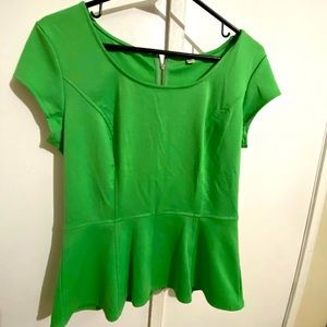 Green shirt, zip up back